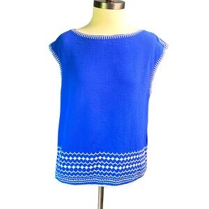 EUC Banana Republic Summer Top M Blue and White.